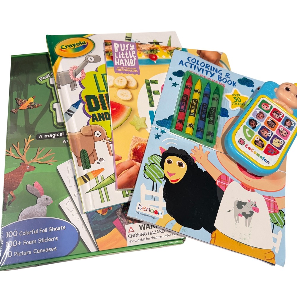 Kids Activity Book Bundle Crayola Bendon Skillmatics CoComelon Coloring Stickers